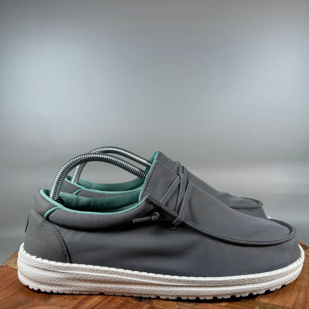 Hey Dude Wendy‎ ADV Charcoal Gray Teal Slip On Loafers Womens 10 42460-025